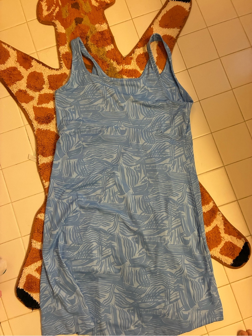 Columbia Blue Patterned Women's PFG Freezer Dress - New Large